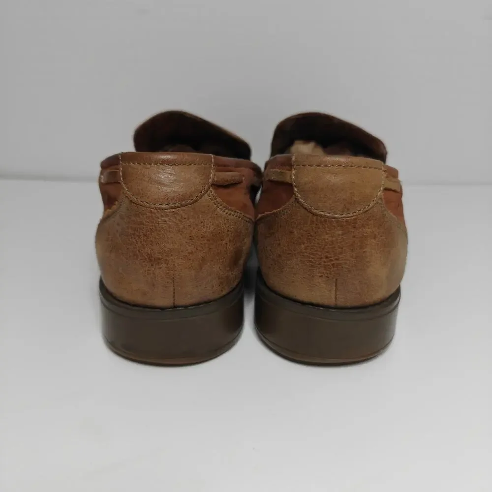 Clarks Collection Men Size 12 Brown Leather Tassel Loafers Cushion Ortholite